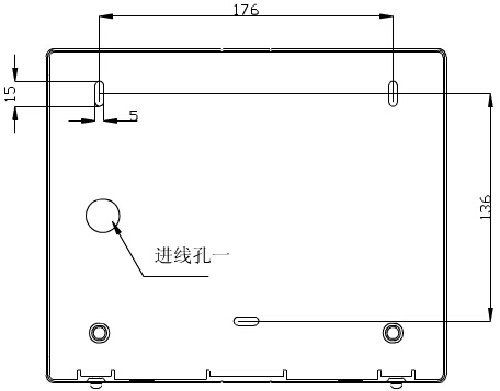 轉(zhuǎn)換開關(guān)采用壁掛式安裝,安裝孔位置和安裝孔距